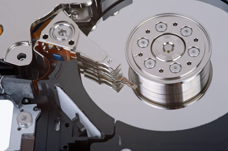 Photo of hard drive on white background