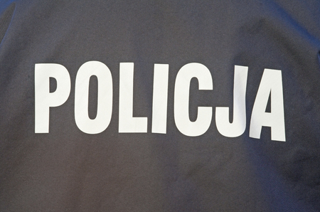 Photo of polish police signの写真素材