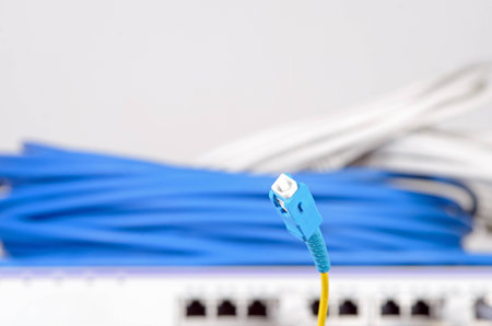 Photo of big server and wires.