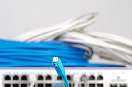 Photo of big server and wires.