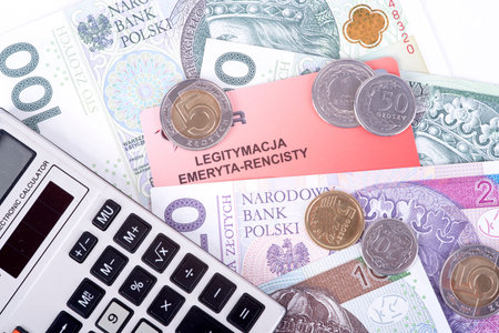 photo showing the Polish pensioner cards. ZUSの写真素材