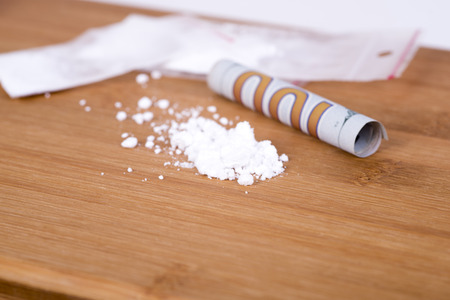 photo of the drugs, cocaine and moneyの写真素材