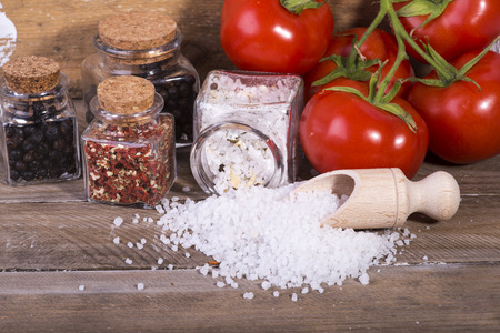 image of table salt herb in containersの写真素材