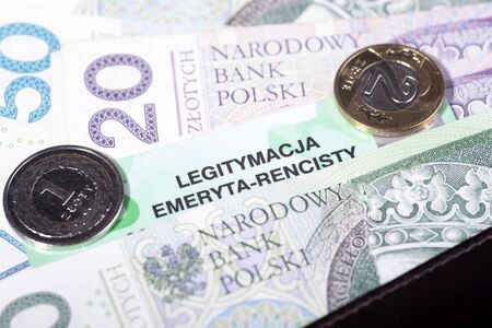 Polish pensioner card, Social Insurance ZUSの写真素材