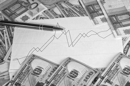 declines in the currency exchangeの写真素材