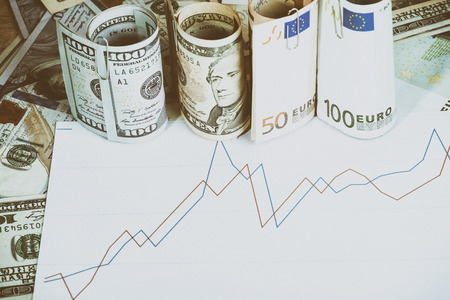 declines in the currency exchangeの写真素材