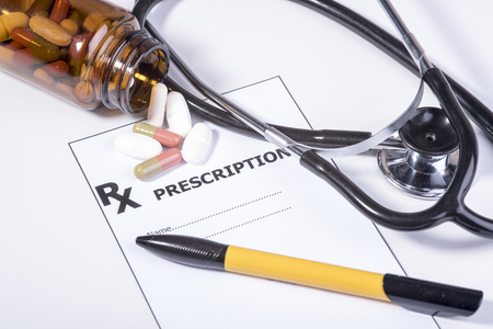 prescription for drugs against diseasesの写真素材
