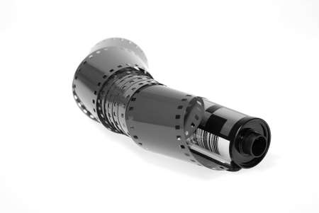 Spiral film isolated on whiteの写真素材