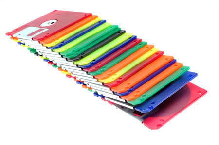  Floppy disks isolated on white backgroundの写真素材