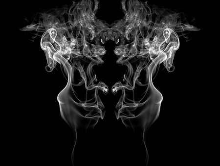 Smoke isolated on black background の写真素材
