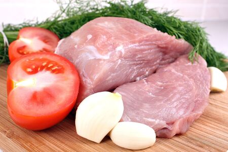 Shot of dish ingredients on kitchen tableの写真素材