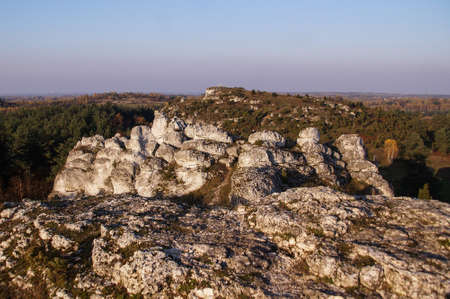 Rocks of the mountain in the fallの写真素材