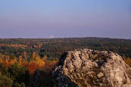 Rocks of the mountain in the fallの写真素材