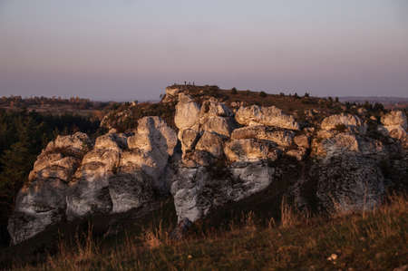 Rocks of the mountain in the fallの写真素材