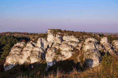 Rocks of the mountain in the fall