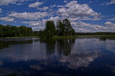 Picturesque lake landscapeの写真素材