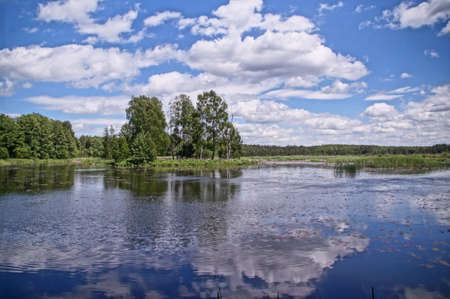 Picturesque lake landscapeの写真素材