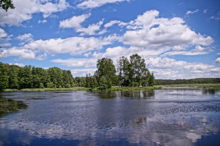 Picturesque lake landscapeの写真素材