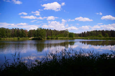 Picturesque lake landscapeの写真素材