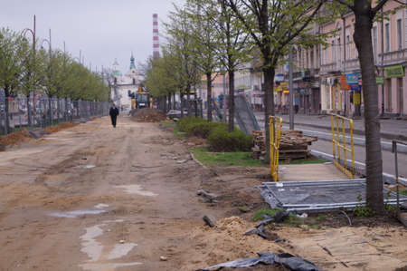 Renovation of Alleys in CzÄstochowa, Alleys of the Blessed Virgin Mary in CzÄstochowaの写真素材