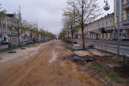 Renovation of Alleys in CzÄstochowa, Alleys of the Blessed Virgin Mary in CzÄstochowaの写真素材