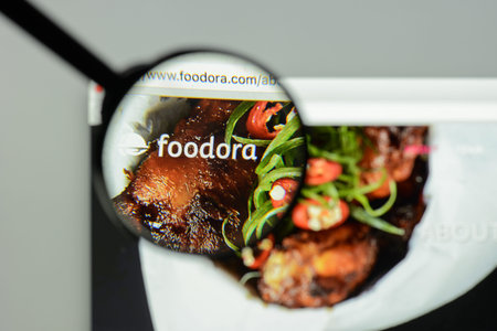 Milan, Italy - May 7, 2017: Foodora website homepage. Foodora is a Berlin-based online food delivery...