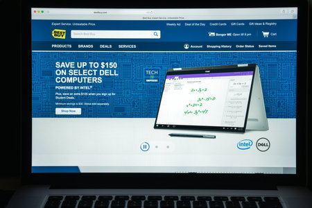 Milan, Italy - August 10, 2017: Bestbuy website homepage. It is an American multinational consumer...