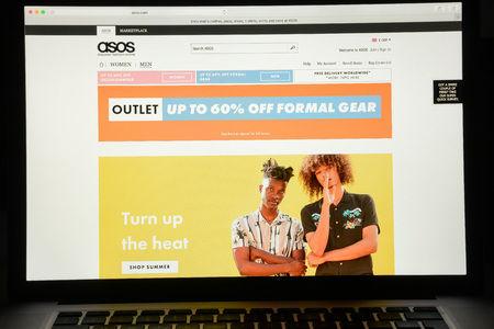 Milan, Italy - May 7, 2017: ASOS website homepage. It's a british fashion e-commerce store. Logoのeditorial素材