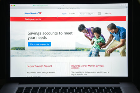 Milan, Italy - August 10, 2017: Bank of America website homepage. It is a multinational banking and...