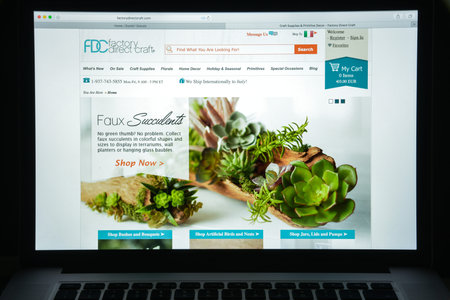 Milan, Italy - August 10, 2017: factorydirectcraft.com website homepage. factory direct craft logo...