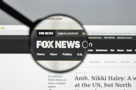Milan, Italy - August 10, 2017: Foxnews website homepage. It is an American basic cable and satellite television news channel owned by the Fox Entertainment Group. Foxnews logo visible.のeditorial素材