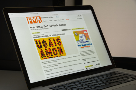 Milan, Italy - August 10, 2017: Free music archive website homepage. Freemusicarchive logo visible.のeditorial素材