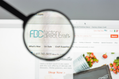 Milan, Italy - August 10, 2017: factorydirectcraft.com website homepage. factory direct craft logo visible.のeditorial素材