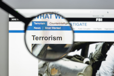 Milan, Italy - August 10, 2017: Fbi website homepage. It is the domestic intelligence and security service of the United States, and its principal federal law agency. FBI logo visible.のeditorial素材