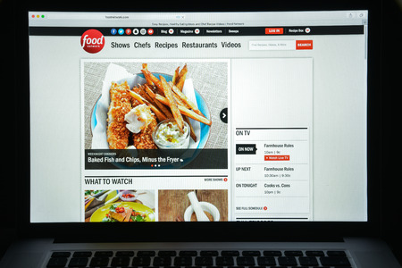 Milan, Italy - August 10, 2017: Foodnetwork website homepage. It is an American basic cable and satellite television channel. Food network logo visible.のeditorial素材