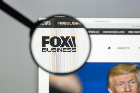 Milan, Italy - August 10, 2017: Foxnews website homepage. It is an American basic cable and satellite television news channel owned by the Fox Entertainment Group. Foxnews logo visible.のeditorial素材