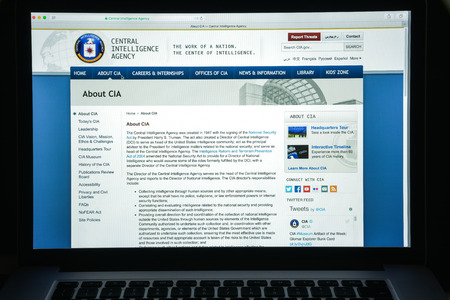 Milan, Italy - August 10, 2017: Cia website homepage. It is a civilian foreign intelligence service of the United States federal government. Cia logo visible.のeditorial素材