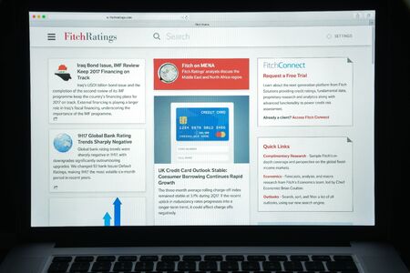 Milan, Italy - August 10, 2017: Fitch ratings website homepage. It is one of the "Big Three credit rating agencies". Fitch ratings logo visible.のeditorial素材