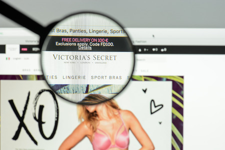 Milan, Italy - May 7, 2017: Victoria's Secret brand website homepage. It's a fashion e-commerce store.のeditorial素材