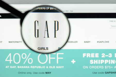 Milan, Italy - May 7, 2017: GAP brand website homepage. It's a fashion e-commerce store.