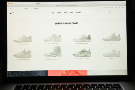 Milan, Italy - May 7, 2017: Nike website homepage. It's a fashion e-commerce store.