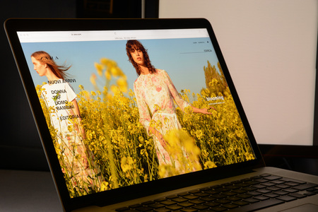 Milan, Italy - May 7, 2017: Zara brand website homepage. It's a spanish's brand fashion e-commerce store.のeditorial素材