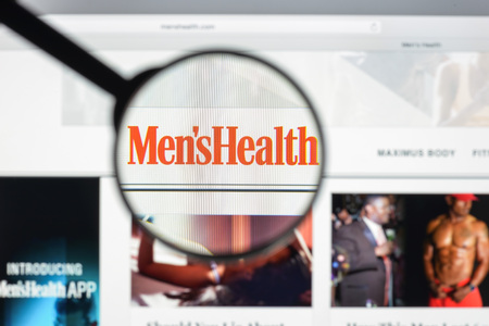 Milan, Italy - August 10, 2017: Men's health website homepage. It is the world's largest men's magazine brand. Men's health logo visible.のeditorial素材