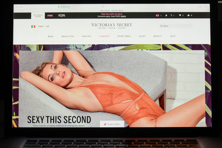 Milan, Italy - May 7, 2017: Victoria's Secret brand website homepage. It's a fashion e-commerce...