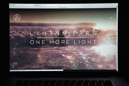 Milan, Italy - August 10, 2017: -Linkin Park website homepage.  Linkin Park logo visible.