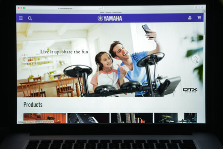 Milan, Italy - August 10, 2017: Yamaha website homepage.  Yamaha logo visible.