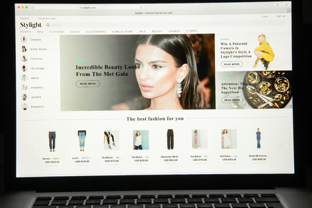 Milan, Italy - May 7, 2017: Stylight website homepage. It's a fashion e-commerce store.のeditorial素材