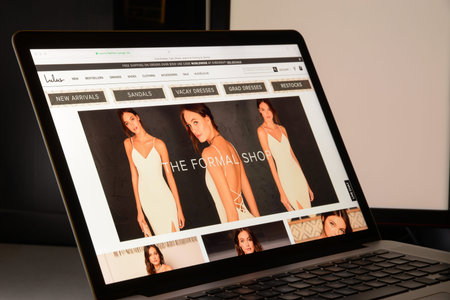 Milan, Italy - May 7, 2017: Lulu's website homepage. It's a fashion e-commerce store.のeditorial素材