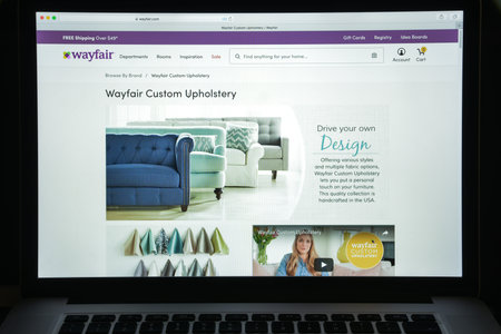 Milan, Italy - August 10, 2017: Wayfair.com website homepage. It is an American e-commerce company...