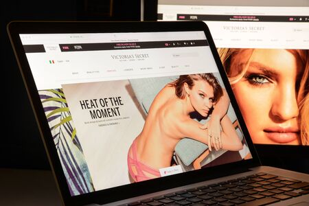 Milan, Italy - May 7, 2017: Victoria's Secret brand website homepage. It's a fashion e-commerce store.のeditorial素材